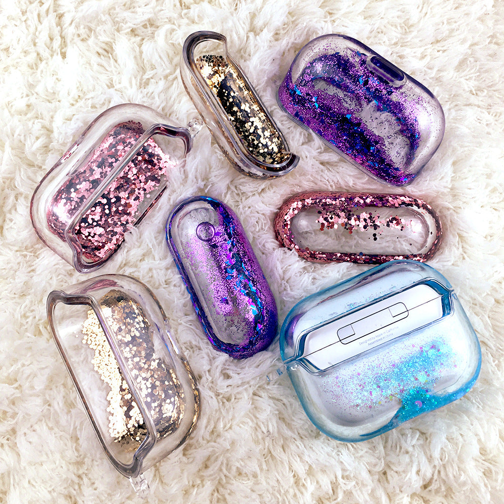 Wholesale Plastic Liquid Quicksand Earphone Case